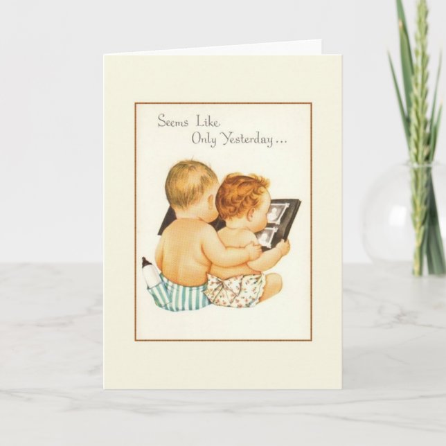 Carte de voeux pour l'anniversaire vintage (Devant)