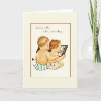 Carte de voeux pour l'anniversaire vintage