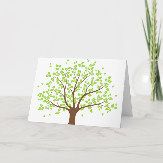 Carte de voeux pour l'arbre vert d'été (Devant)