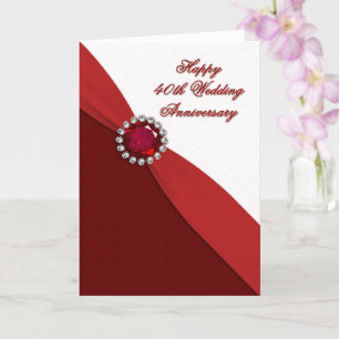 Carte de voeux pour le 40e anniversaire de Mariage