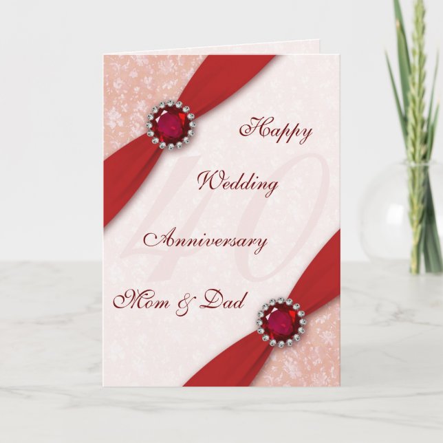 Carte de voeux pour le 40e anniversaire du Mariage (Devant)