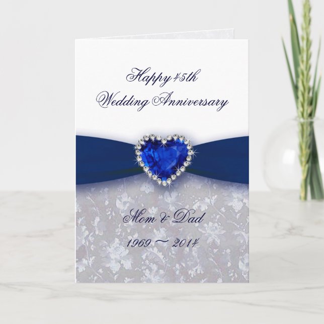 Carte de vœux pour le 45e anniversaire de mariage  (Devant)