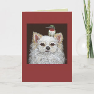 Carte de voeux pour le chihuahua aux cheveux longs