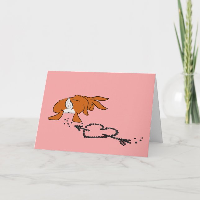 Carte de voeux pour le coeur de lapin (Devant)