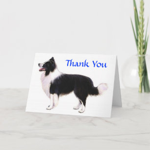 Carte de voeux pour le Collie frontalier Merci - V