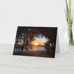 carte de voeux pour le coucher de soleil
