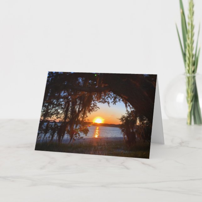 carte de voeux pour le coucher de soleil (Devant)