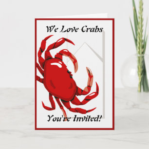 Carte de voeux pour le dîner de crabe