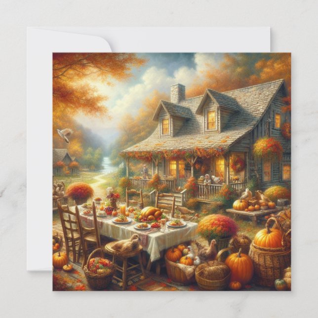 Carte de voeux pour le dîner de Thanksgiving (Devant)