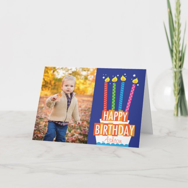 Carte de voeux pour le gâteau d'anniversaire (Devant)