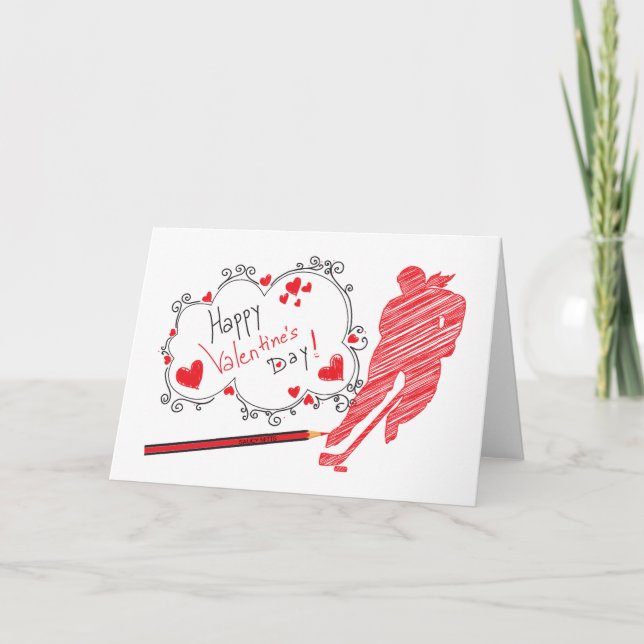 Carte de voeux pour le hockey de la Saint-Valentin (Devant)