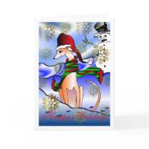 Carte de voeux pour le jour de la neige à Whippet