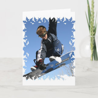 Carte de voeux pour le snowboard pour adolescents