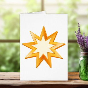 Carte de voeux pour le symbole Baha'i