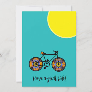 Carte de voeux pour le vélo tournesol
