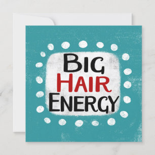 Carte de voeux pour l'énergie des grands cheveux
