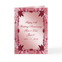 Carte de voeux pour les 40 ans de mariage de Rubis