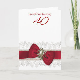 Carte de vœux pour les 40 ans de mariage en Pologn