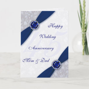 Carte de voeux pour les 45 ans de mariage en damas
