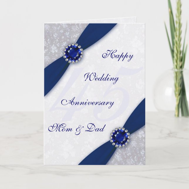Carte de voeux pour les 45 ans de mariage, motif d (Devant)