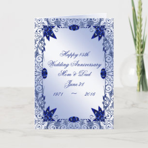 Carte de voeux pour les 45 ans de mariage Saphir
