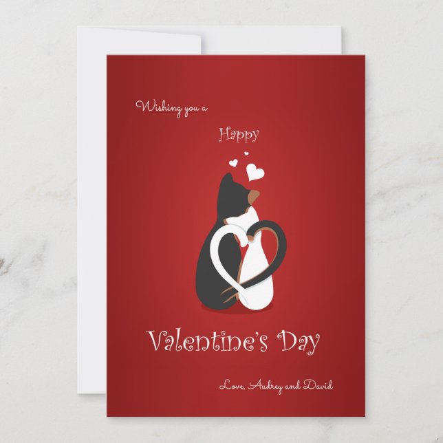Carte de voeux pour les chats de la Saint-Valentin (Devant)