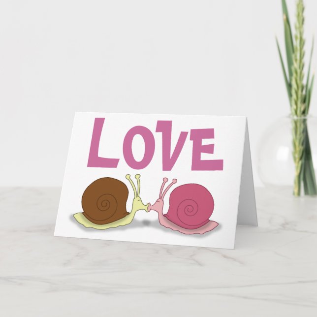 Carte de voeux pour les escargots amoureux (Devant)