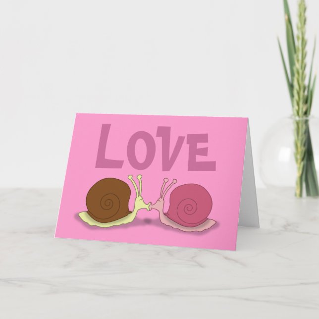 Carte de voeux pour les escargots amoureux (Devant)