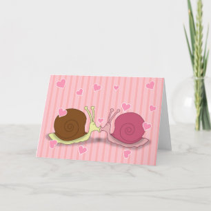 Carte de voeux pour les escargots amoureux