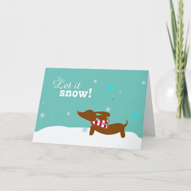 Carte de voeux pour les fêtes de chien de Snow Dac (Devant)
