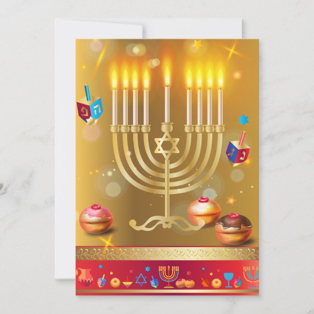 Carte de voeux pour les fêtes juives de Hanoukka (Devant)