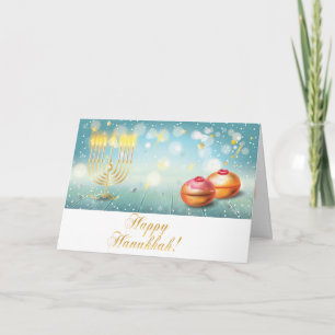 Carte de voeux pour les fêtes juives de Hanoukka