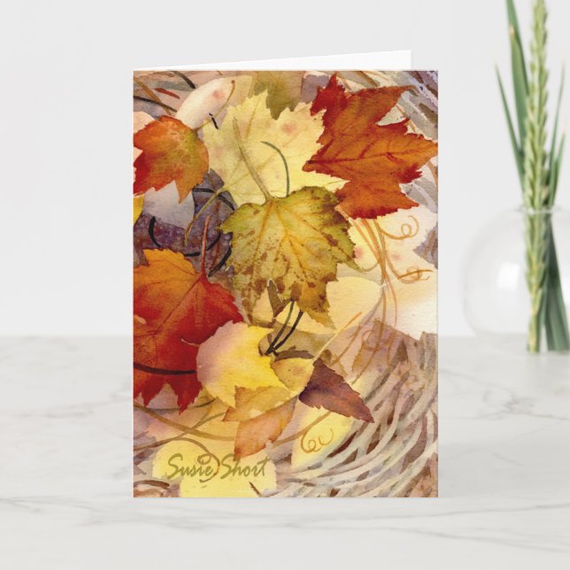 Carte de voeux pour les feuilles d'automne (Devant)