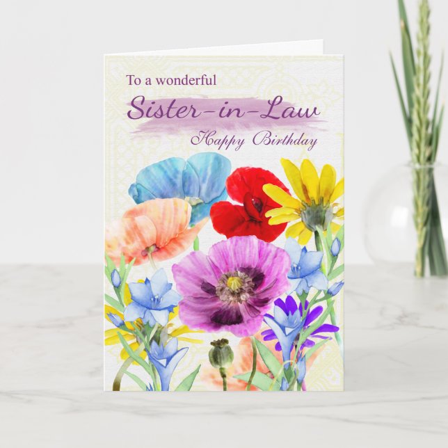 Carte de voeux pour les fleurs d'aquarelle de bell (Devant)