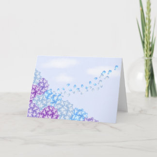 Carte de voeux pour les hydrangées et papillons