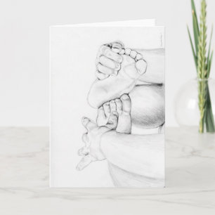 Carte de voeux pour les orteils et doigts pour béb
