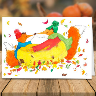 Carte de voeux pour les renards d'automne de Nicol
