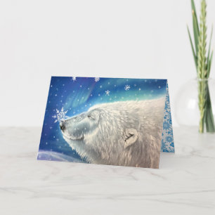 Carte de voeux pour les Snowflakes aux ours polair