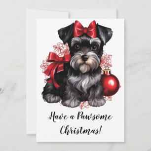 Carte de voeux pour les vacances de Schnauzer mini