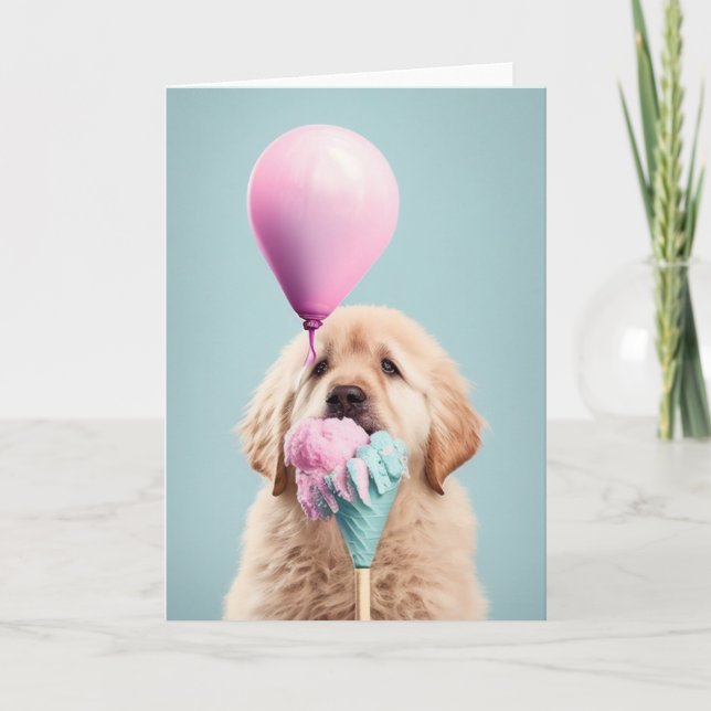 Carte de voeux pour l'essayeur d'or de chien migno (Devant)