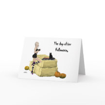 Carte de voeux pour l'Halloween de la jeune fille