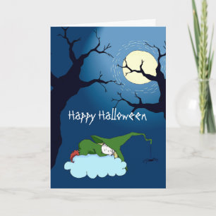 Carte de voeux pour l'Halloween Little Witch