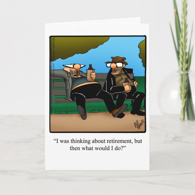 Carte de voeux pour l'Humour de retraite (Devant)