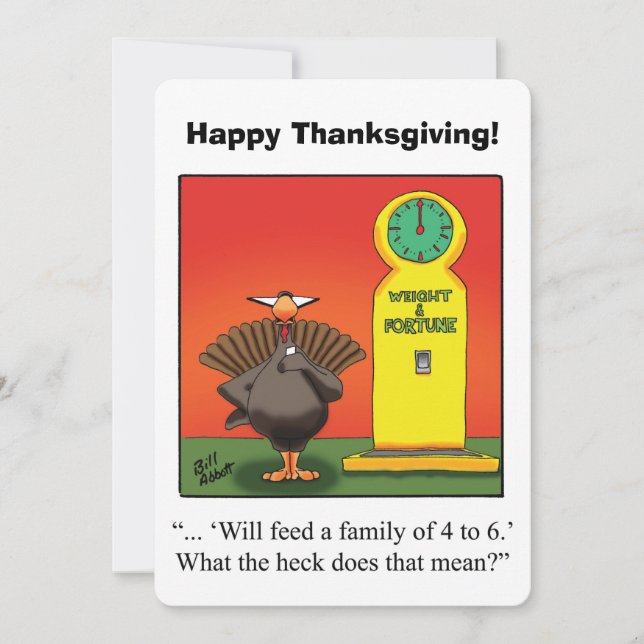 Carte de voeux pour l'Humour de Thanksgiving (Devant)