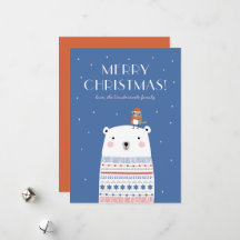 Carte de vœux pour l'ours polaire. Indigo