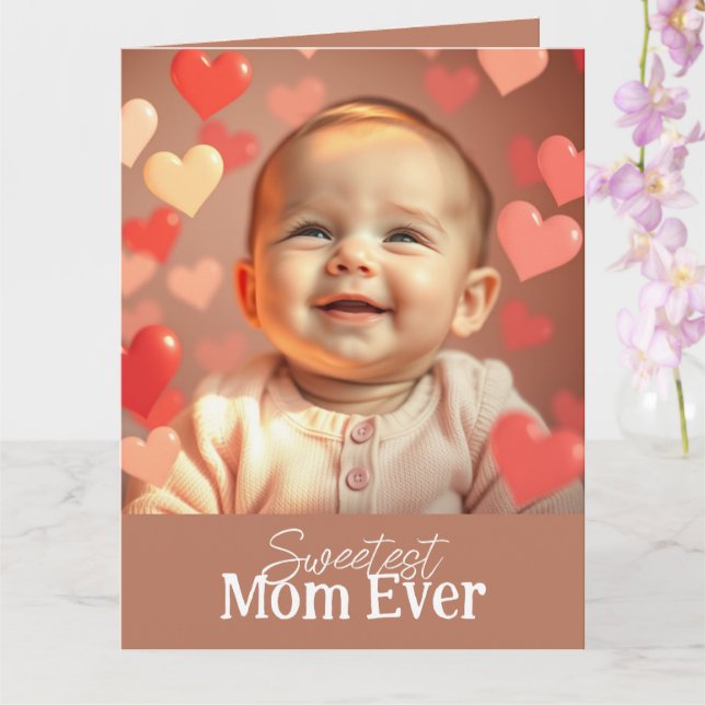 Carte de vœux pour maman Ajouter deux photos et te (Orchidée)