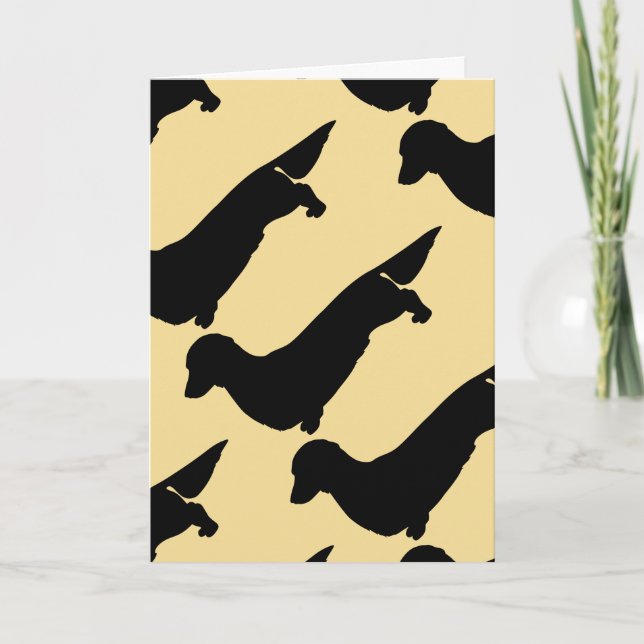 Carte de voeux pour Motif Dachshund cheveux longs (Devant)