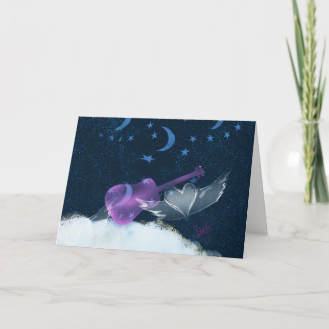 Carte de voeux pour musique Heart wings (Devant)