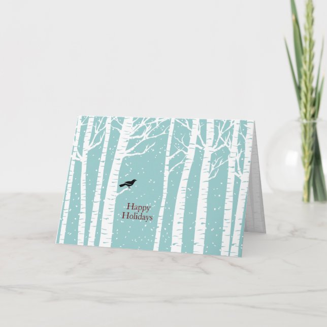 Carte de voeux pour Noël Birdy d'hiver (Devant)