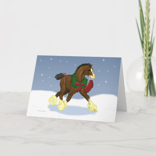 Carte de voeux pour Noël Clydesdale Horse Colt (Devant)